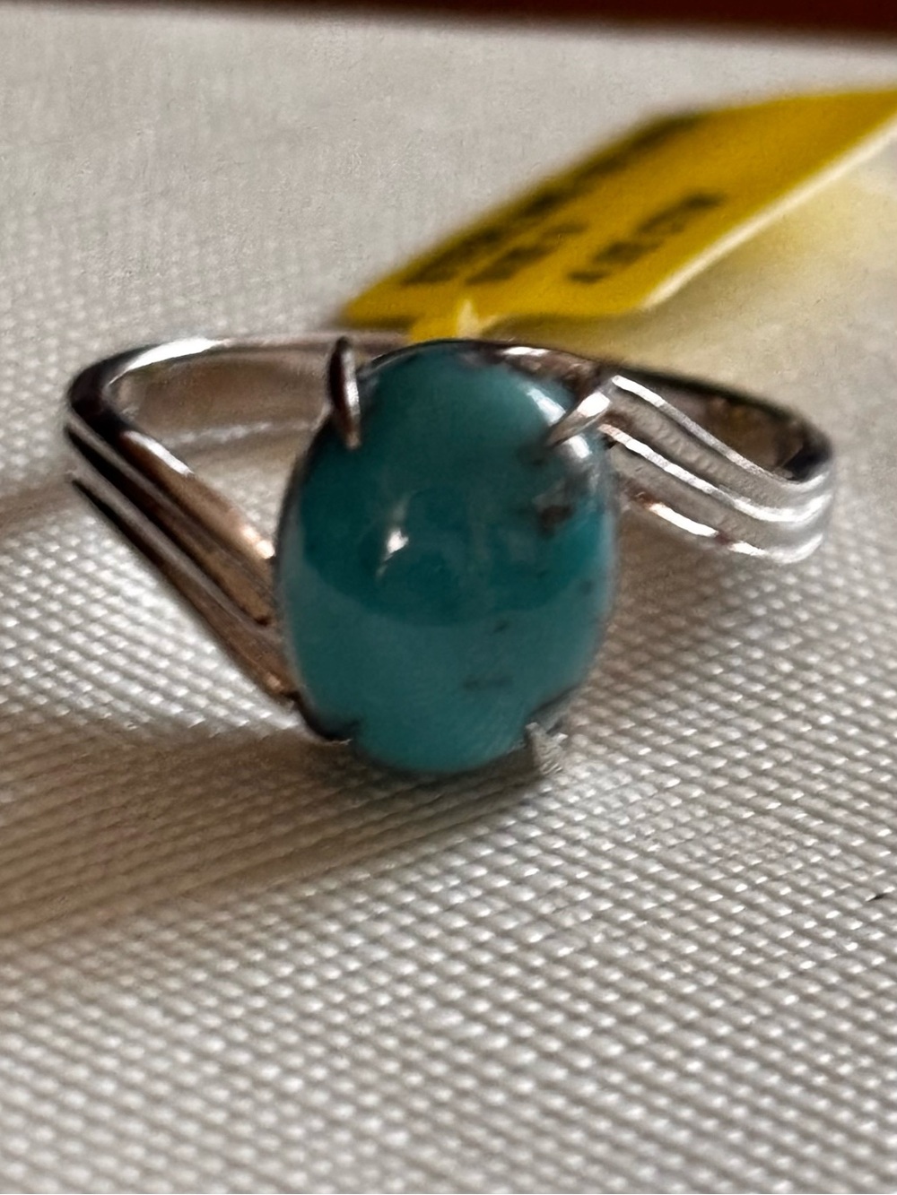 Genuine Persian Turquoise Stone Silver Ring - Teal Blue Women's Jewelry